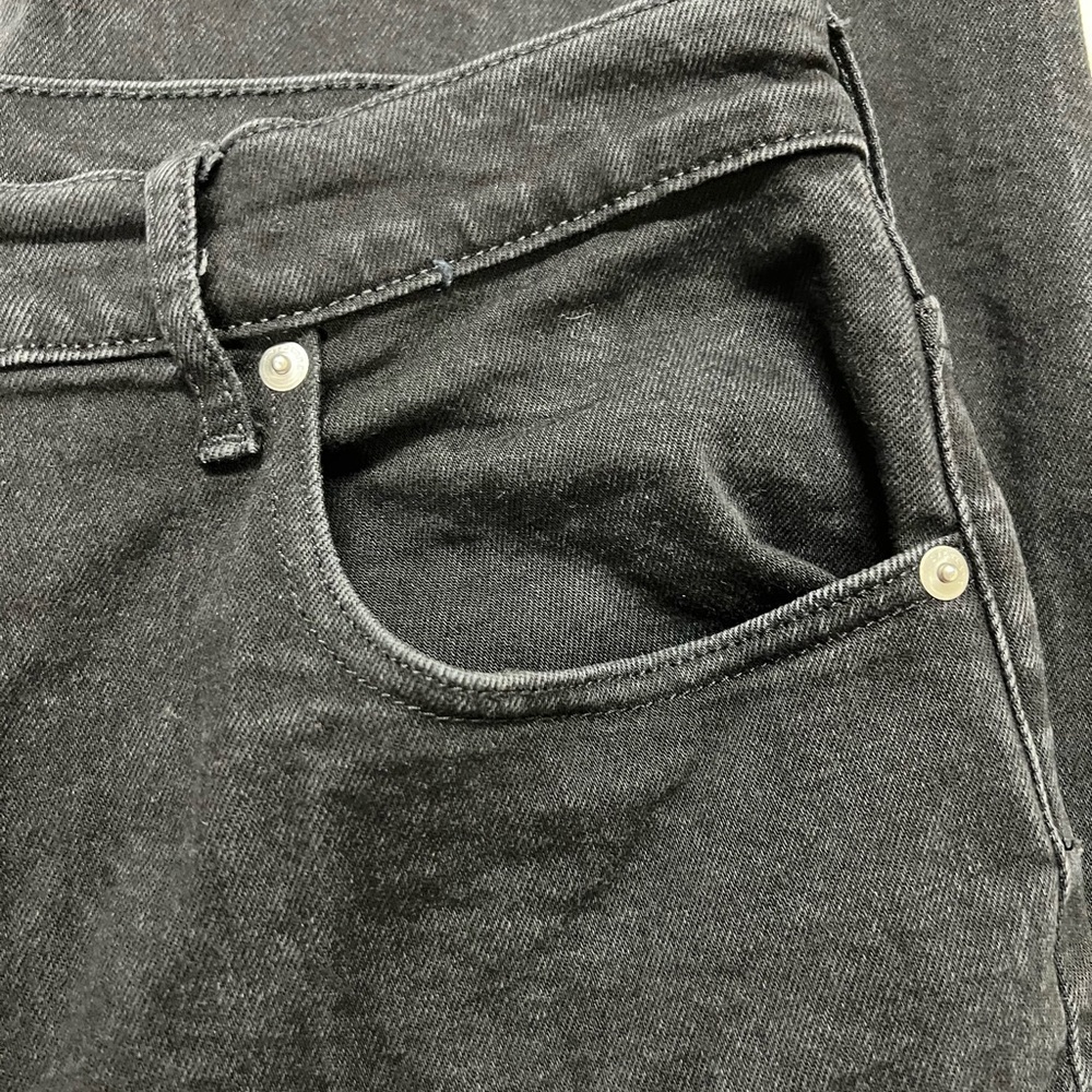 Everlane Womens Coal Black The Way High Straight Leg Raw Hem Jeans Size 32 - Picture 7 of 13